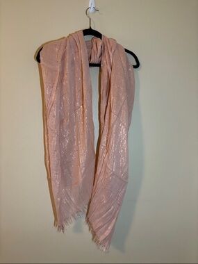 Pink & Rose Gold Metallic Sheen Women's Scarf